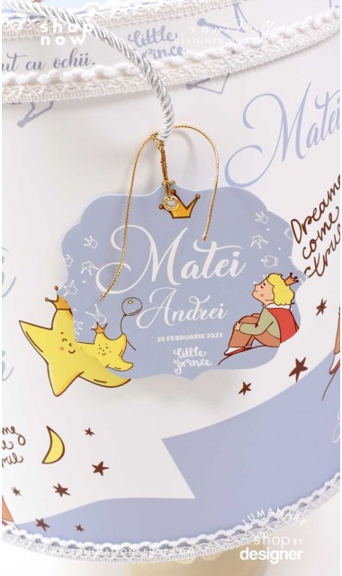 Trusou de botez cu broderie personalizata pentru baieti, Micul print, Le petit prince  1